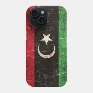 Vintage Aged and Scratched Libyan Flag Phone Case