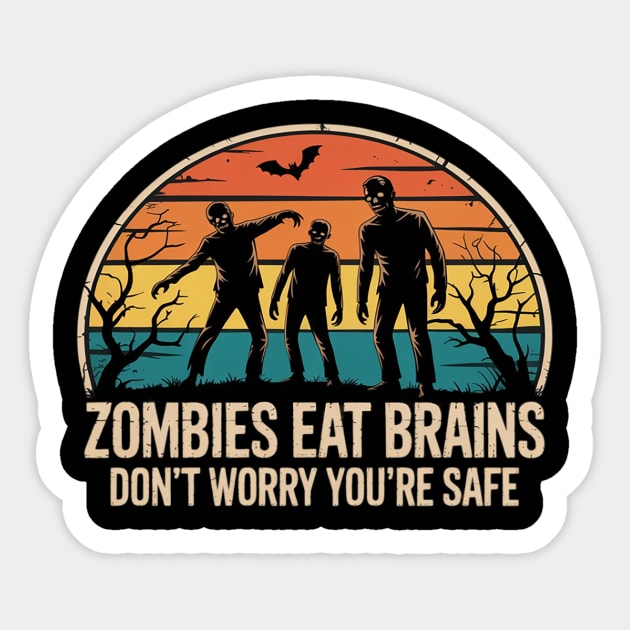 Zombies Eat Brains Funny Bumper Sticker Vinyl Decal Walking Dead - Foto 5