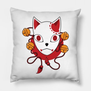 Japanese kitsune mask Pillow