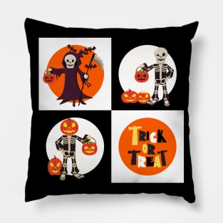 Skeleton Squad on Trick or Treating Patrol Pillow