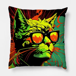 Psychedelic Cat 10.0 Pillow