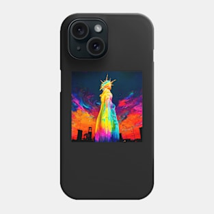 psychedelic statue of liberty Phone Case