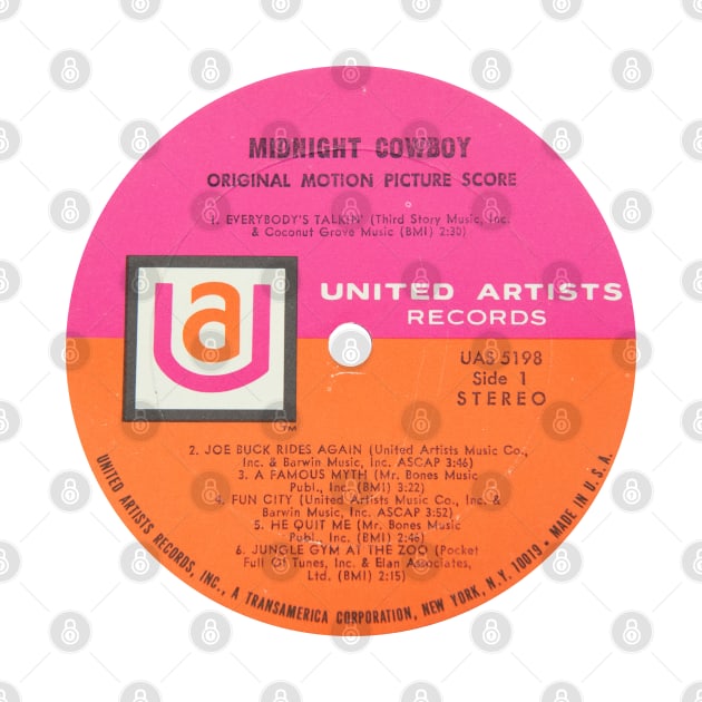 Midnight Cowboy Soundtrack LP Label by MovieFunTime