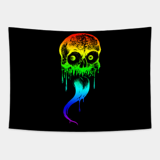 Licking Rainbow Skull Tapestry