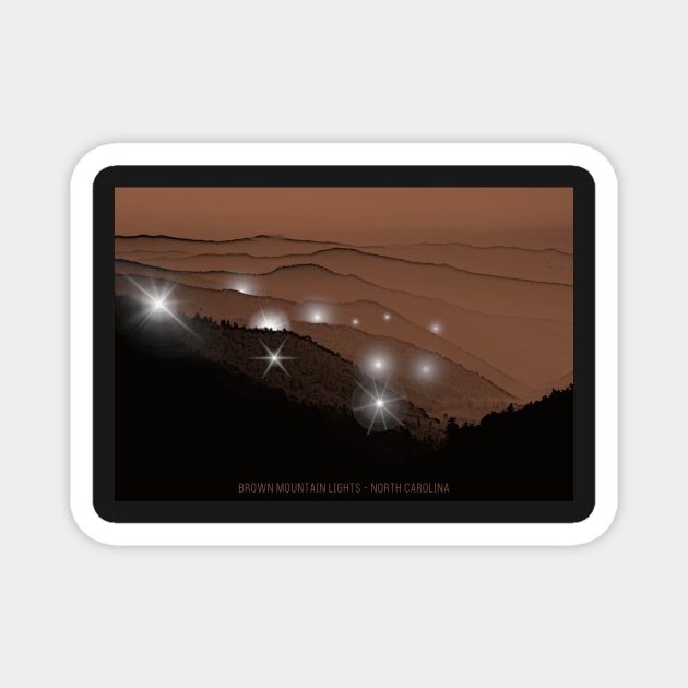 Brown Mountain Lights - North Carolina Magnet by boothilldesigns