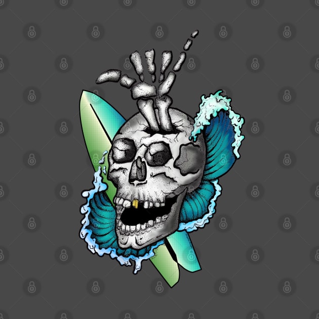 Surfs Up Skull by Gringoface