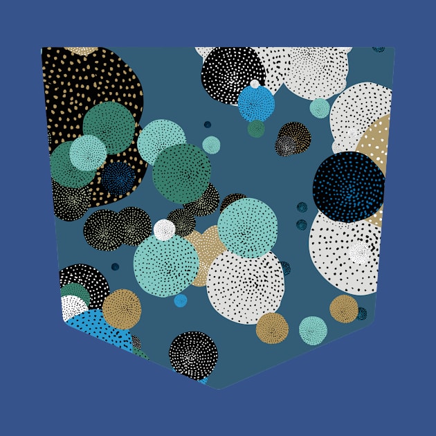 Pocket - ORIENTAL CIRCLE TEXTURE DARK BLUE by ninoladesign