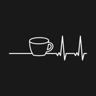 Coffee Lover Shirt Caffeine Coffee Heartbeat T-Shirt