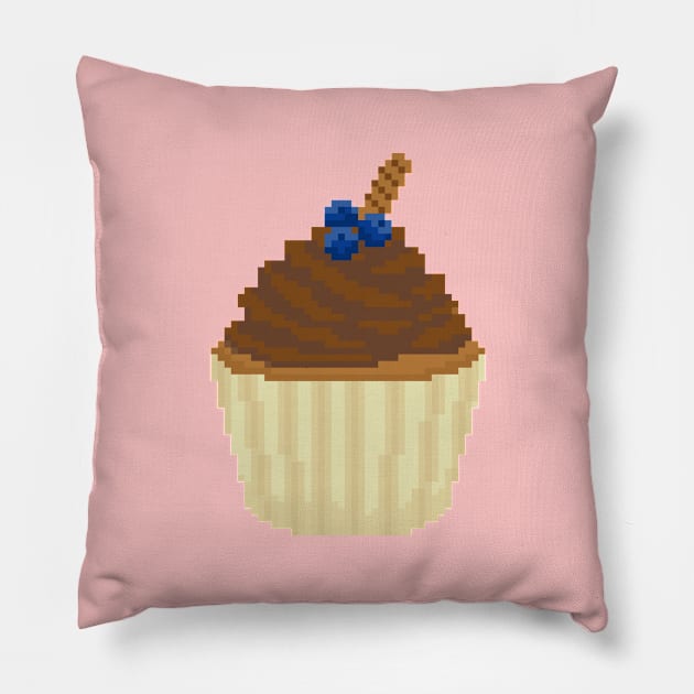 Light chocolate cupcake pixel art Pillow by toffany's