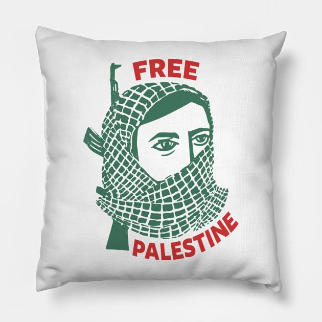 Free Palestine / Retro Style Design Pillow by DankFutura