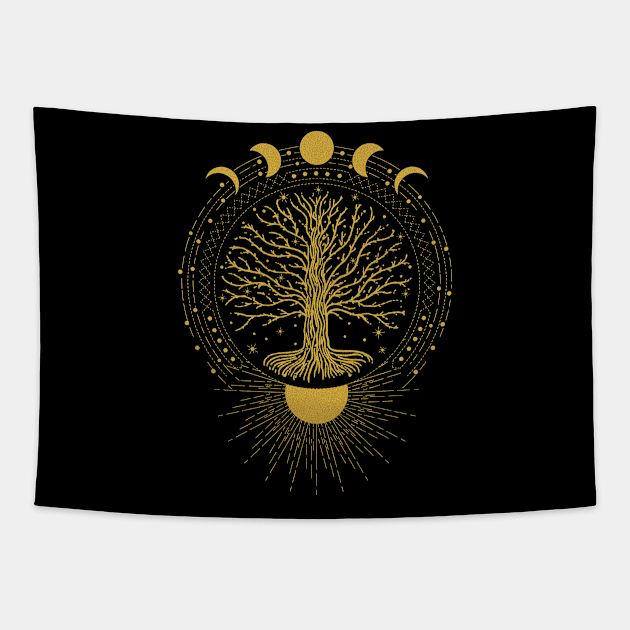 Tree Of Life | Pagan Symbol Tapestry by CelestialStudio