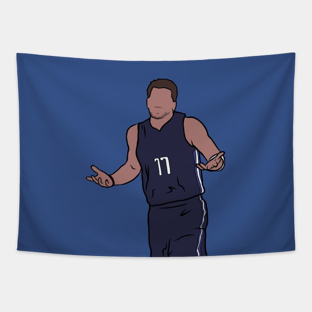 Luka Doncic Shrug Tapestry by rattraptees