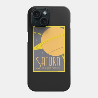 Saturn Art Deco Space Travel Poster Phone Case