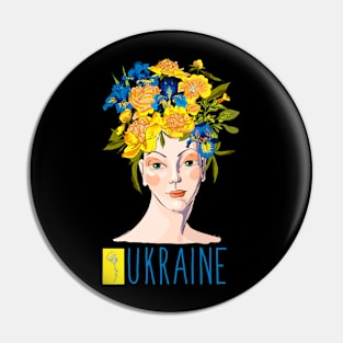 Woman symbol of Ukraine. Beautiful, prosperous country. Pin