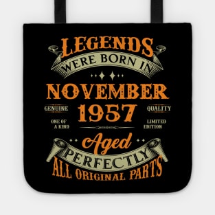 66th Birthday Gift Legends Born In November 1957 66 Years Old Tote