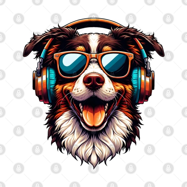 Kromfohrlander Smiling DJ with Headphones and Sunglasses by ArtRUs