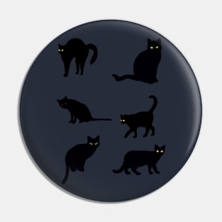 Black Tabby Cat Funny Striped Cat emoji  - Classic Vintage Summer Pin