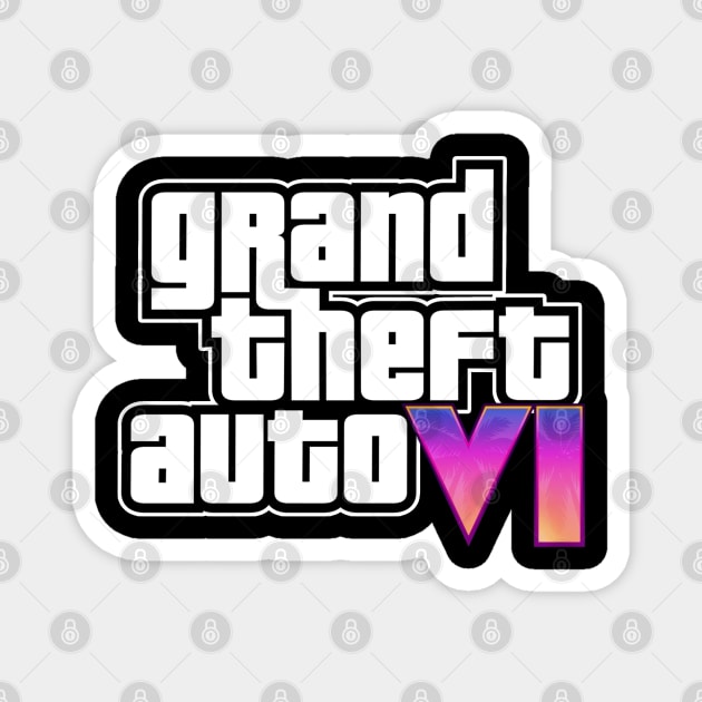 GTA 6 Text Logo Basic Magnet by toskaworks