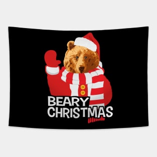 Beary Christmas Funny Santa Claus Bear Tapestry