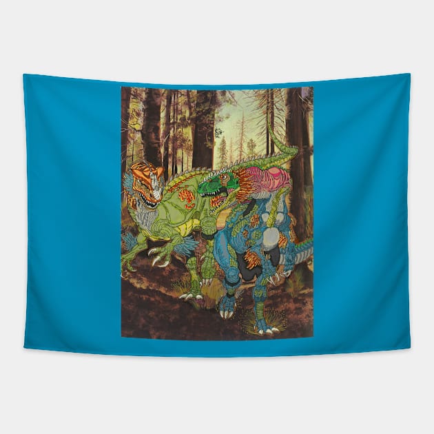 Jurassic Jousting Tapestry by SnowFlake Comix