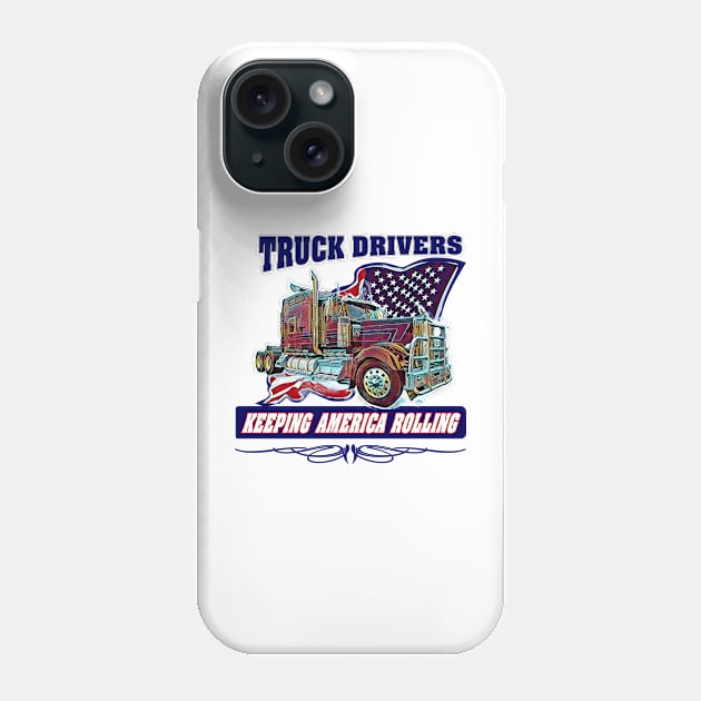 Professional Truck Driver Kenworth Design with classic truck Phone Case by CashArtDesigns