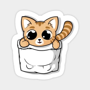 Cute Orange Pocket Cat Magnet