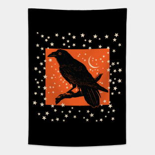 Halloween Night Raven Tapestry