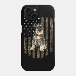 Camo American Flag Miniature Schnauzer 4Th Of July Usa Phone Case