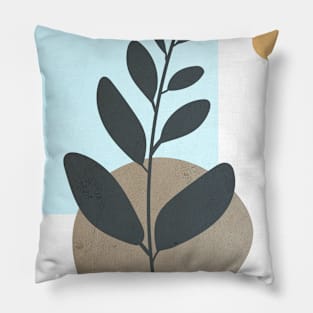 Inspiring Peacefu Abstract Art Plant Pillow