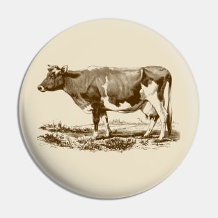 Jersey Cow Vintage Illustration Pin