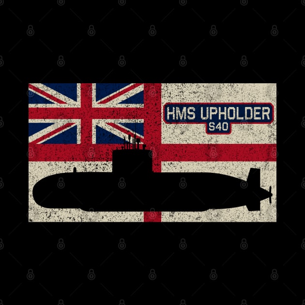 HMS Upholder S40 Diesel-electric Hunter-killer Submarine Vintage British Royal Navy Flag Gift by Battlefields