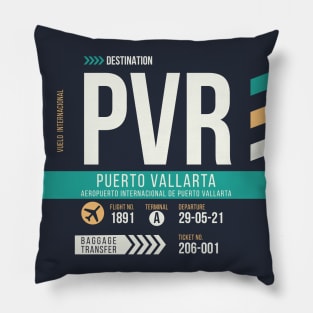 Puerto Vallart (PVR) Airport Code Baggage Tag Pillow