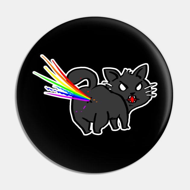 Kitty Rainbow Farts Pin by BlaineTanuki