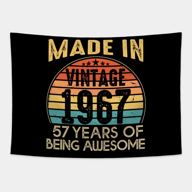T4691967 Vintage 1967 57 Years Old Being Awesome Tapestry by shattorickey.fashion