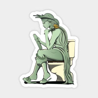 Statue of Liberty on the Toilet Magnet