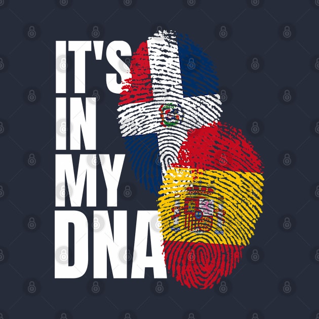 Spaniard And Dominican DNA Mix Flag Heritage Gift by Just Rep It!!