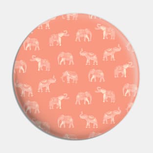 Dark Blush Indian Elephants Pin