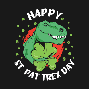 Happy St Pat Trex Day Dino St Patricks Day Toddler Boys Kids T-Shirt