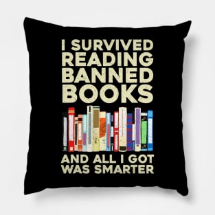 Funny Banned Books Art For Cool Read Banned Books Pillow