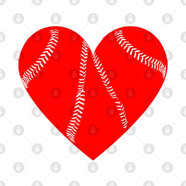 baseball red heart by mdr design