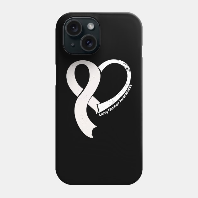 Lung Cancer Awareness Hope Love Heart Ribbon Happy Valentines Day Phone Case by BoongMie