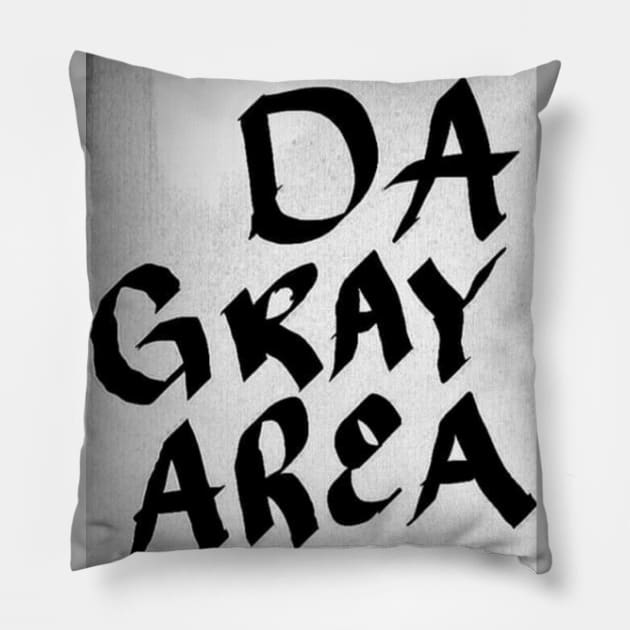 Da Gray Area written Logo Pillow by DaGrayArea