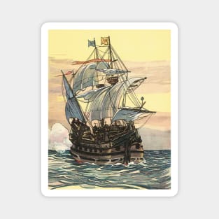 Pirate Ship Sailing on the Ocean Magnet