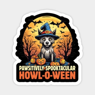 Trick or Treat Woof or Wag Funny Dog Halloween Magnet