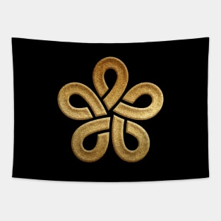 Fukuoka Prefecture Symbol in Gold Faux Tapestry