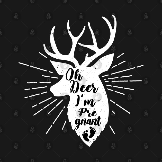 Oh Deer I'm Pregnant Gift, Christmas Pregnancy Announcement, Funny Pregnancy Announcement by WassilArt