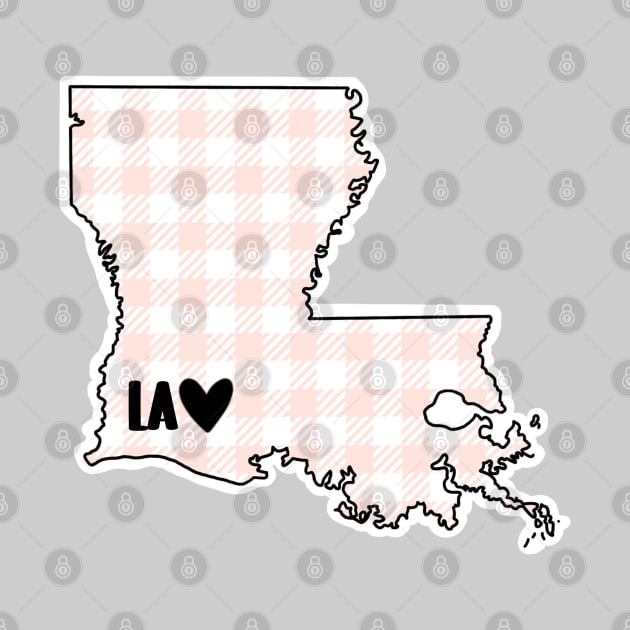 USA States: Louisiana (pink plaid) by LetsOverThinkIt