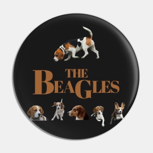 The Beagles - black background Pin