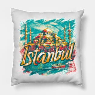 Istanbul Retro Turkey t-shirt Pillow