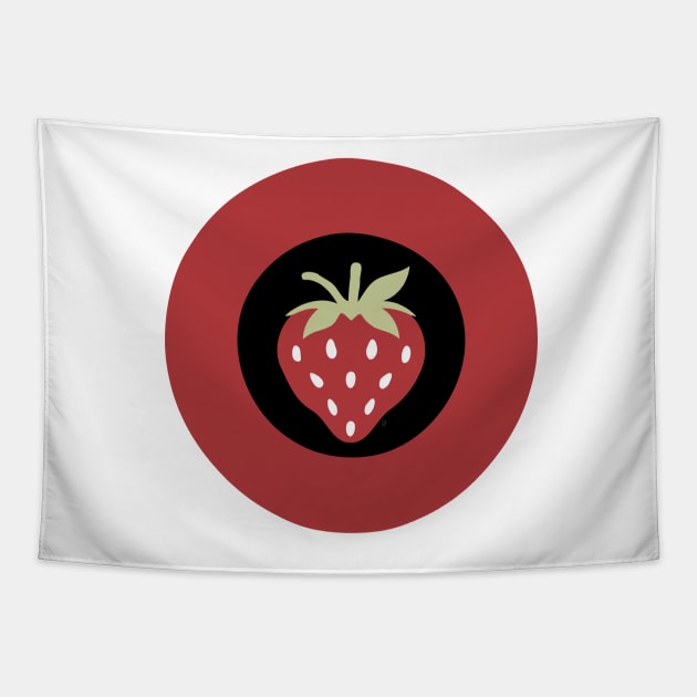 Sweet Serenity: A Minimalistic Strawberry Tapestry by Anigroove